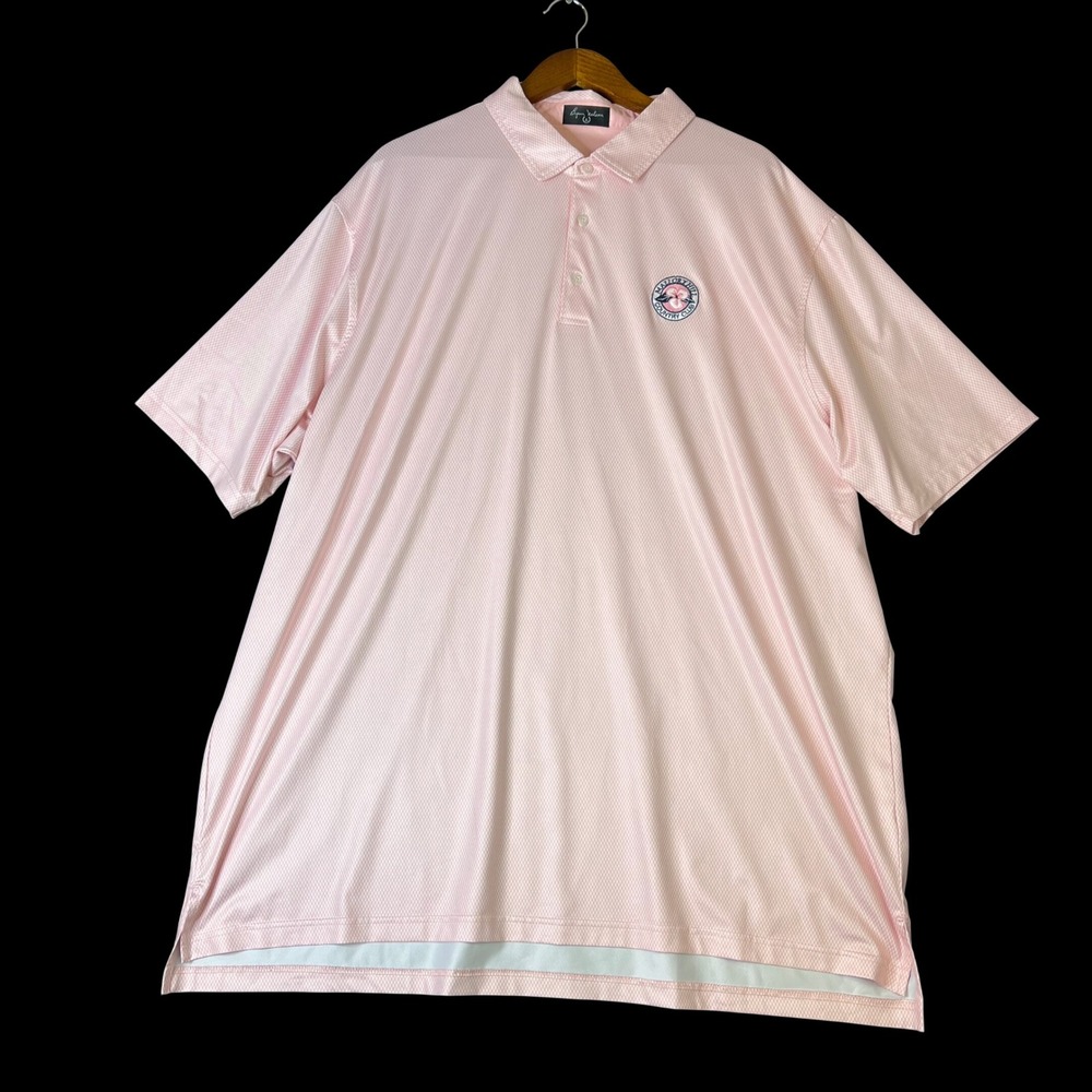 Byron Nelson Mens 3XL Pink Micro Check Golf Polo Mallory Hill Country Club